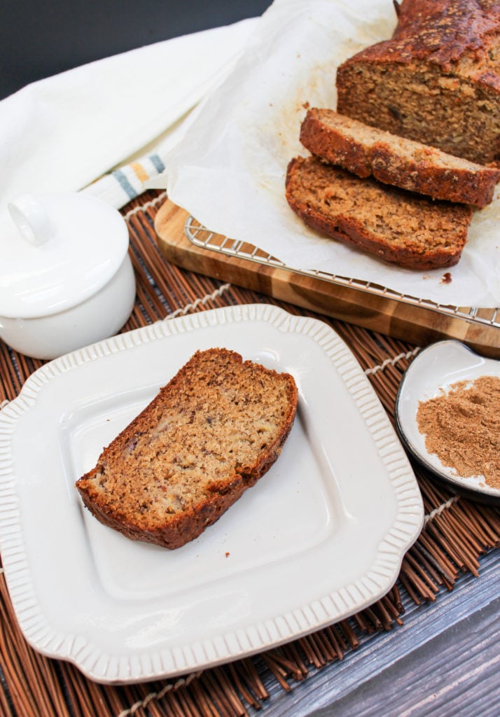 sliced banana bread