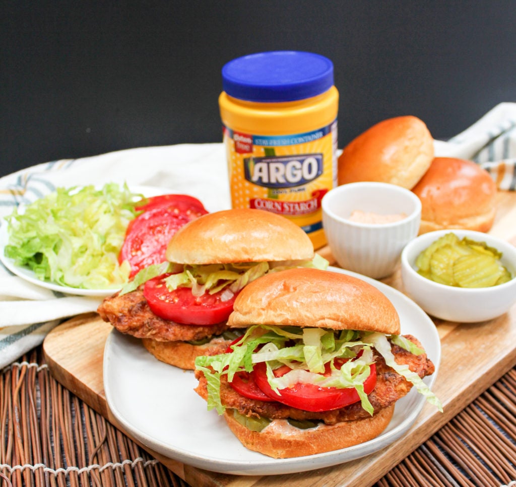 chicken sandwiches on a plate