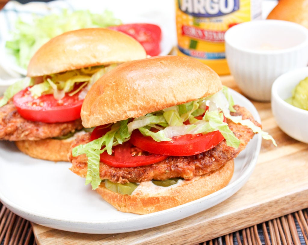 chicken sandwiches on a plate