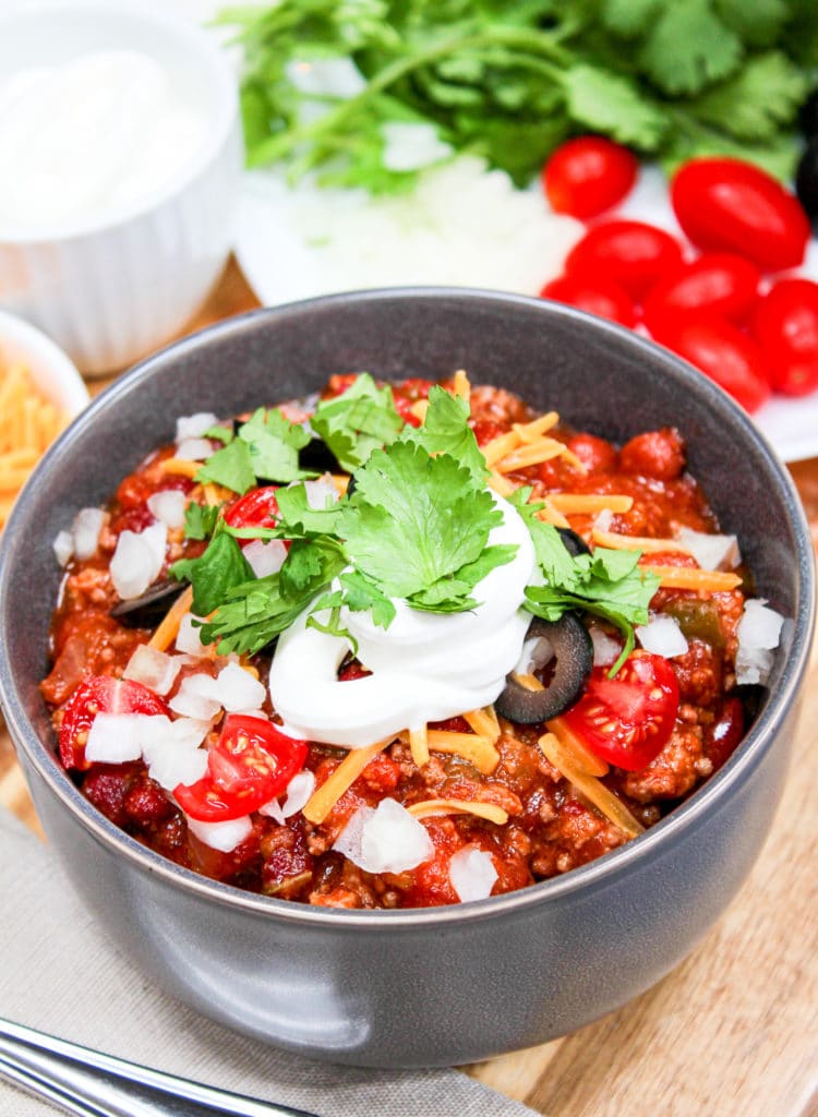 chili in a bowl