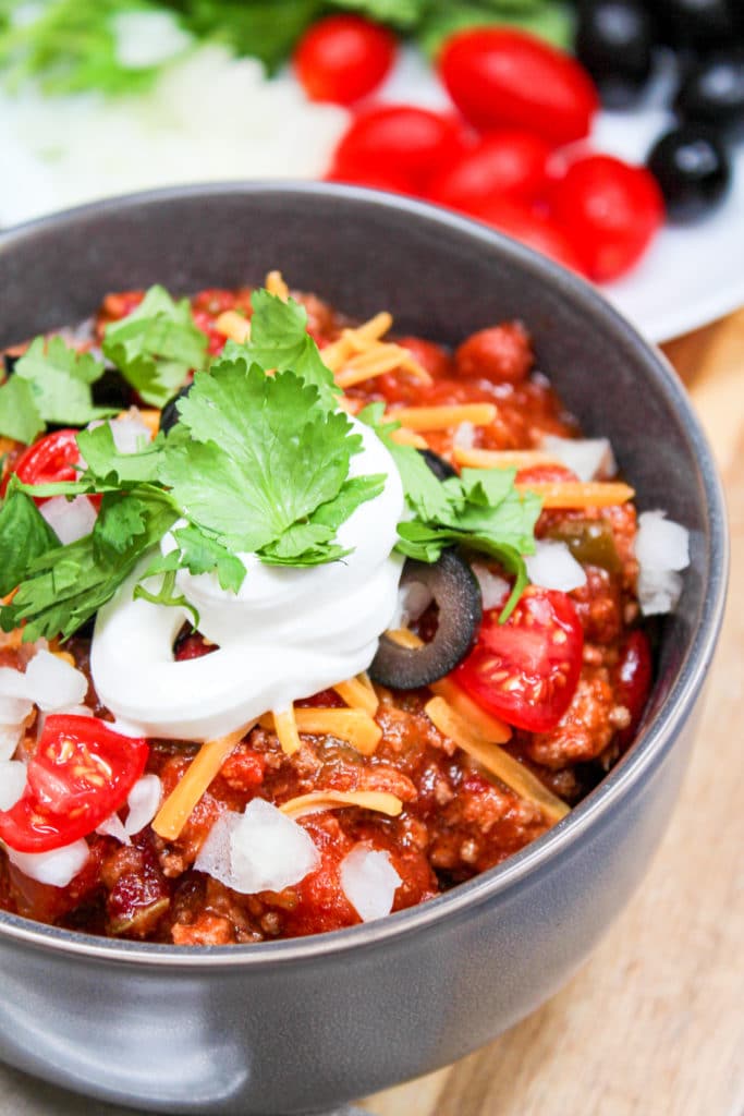 chili in a bowl