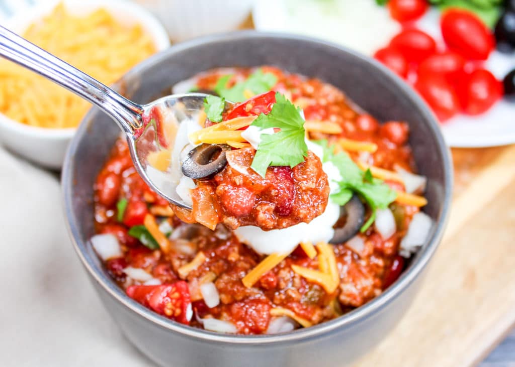 chili in a bowl