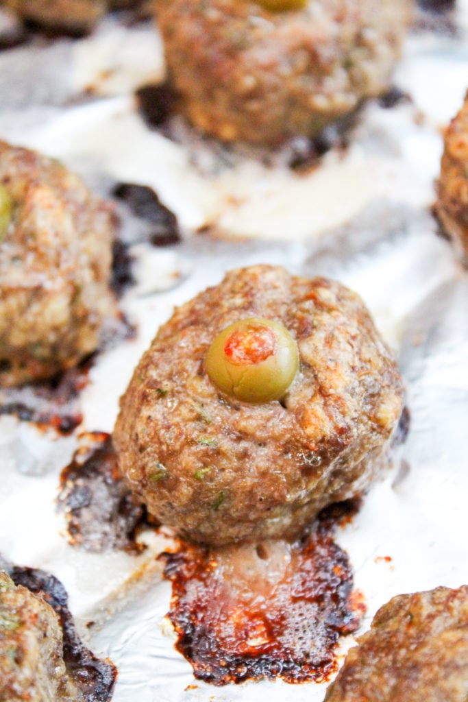 meatballs on a tray