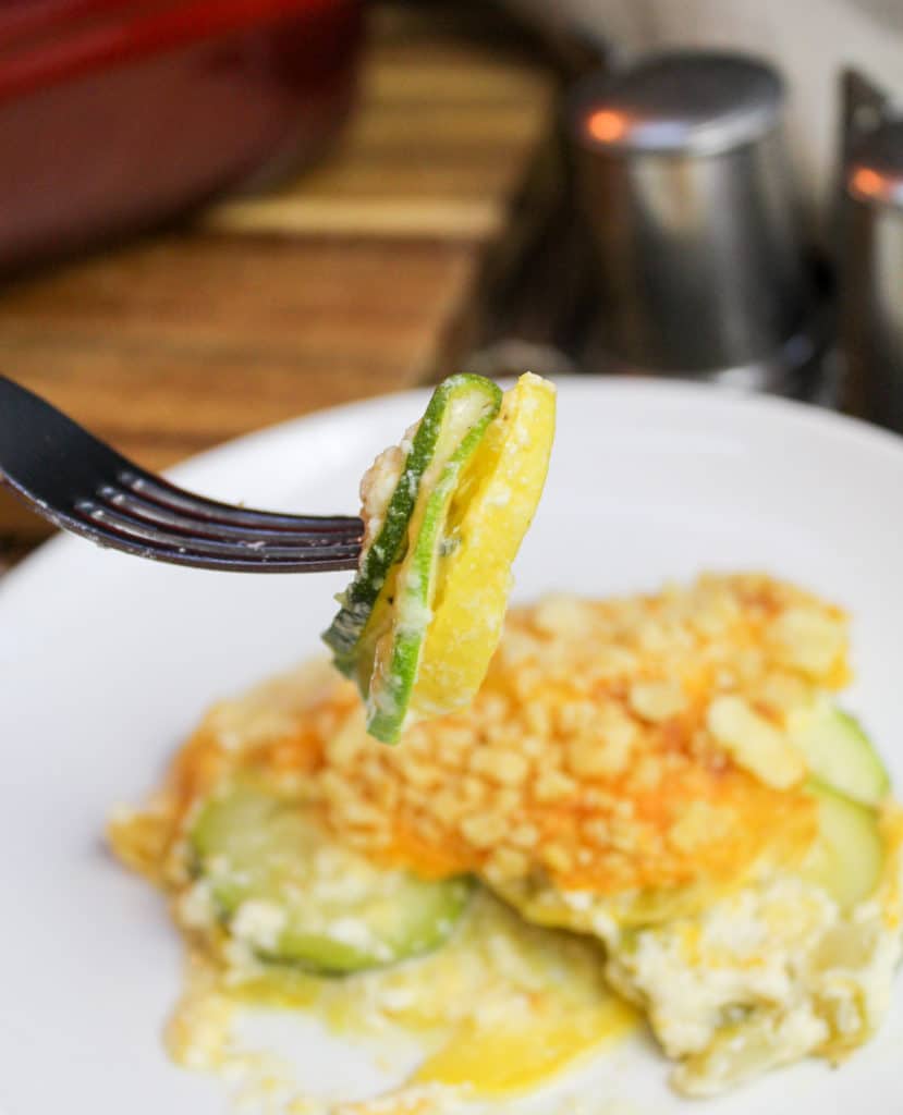 casserole on a fork