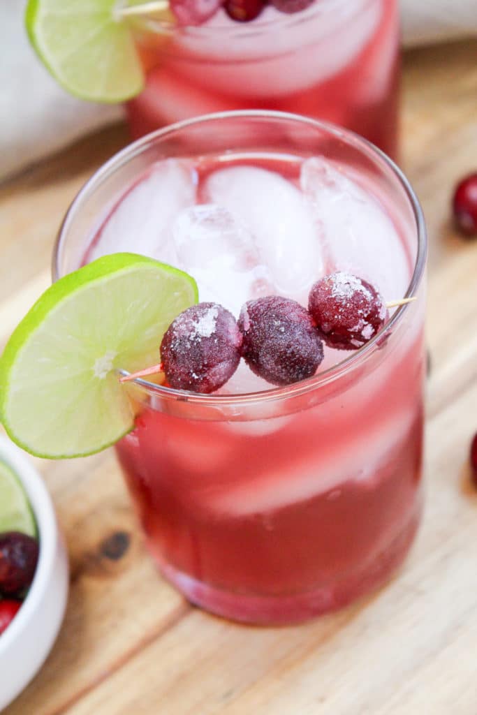 cranberry margarita in a glass