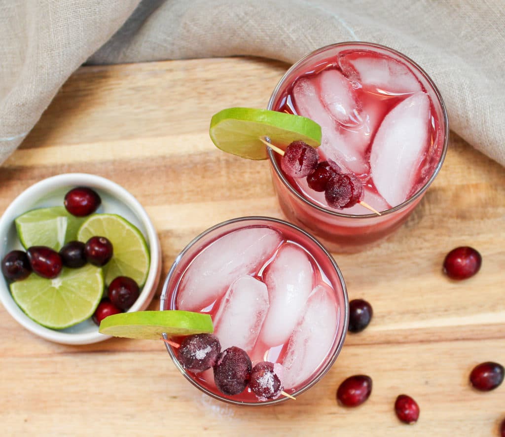 cranberry margarita in a glass