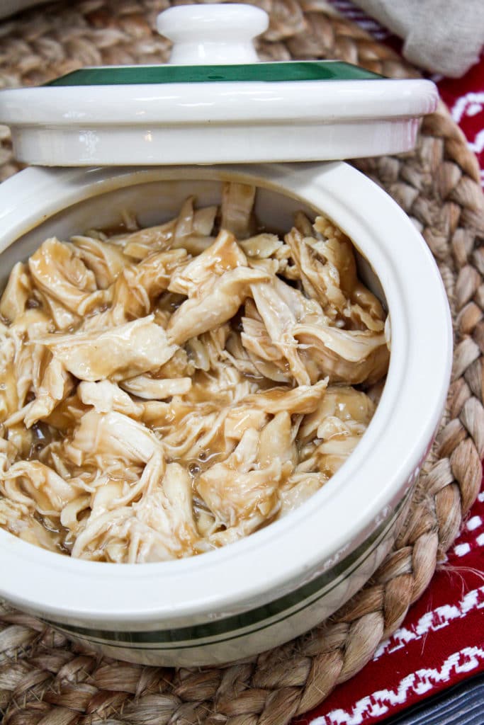 turkey and gravy in a bowl