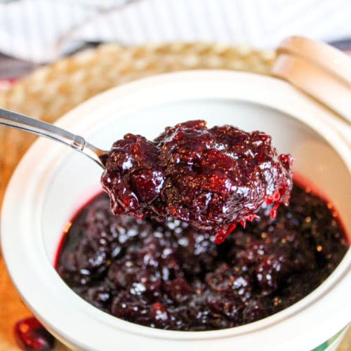 cranberry sauce in a bowl