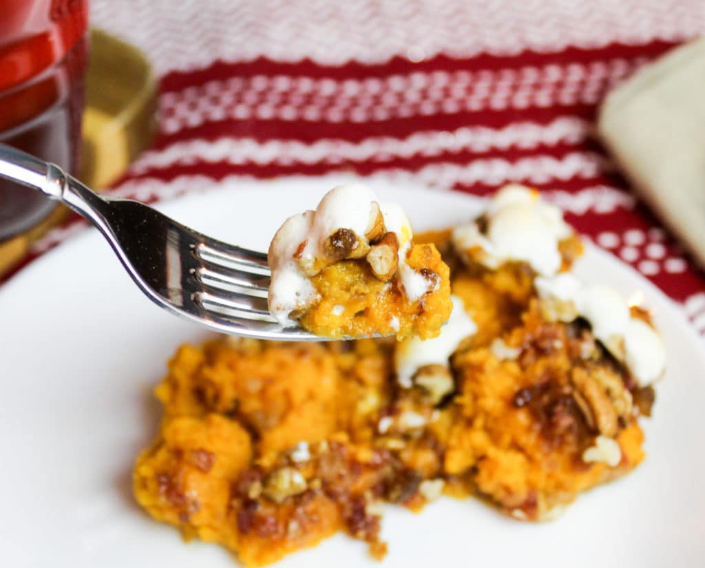 sweet potato casserole on a plate