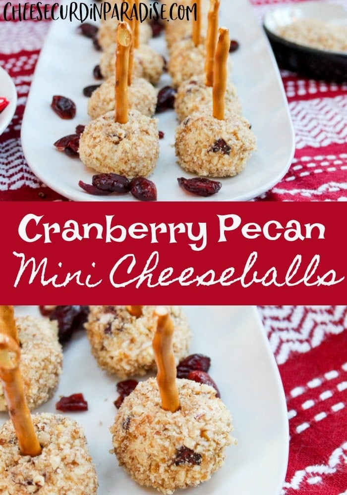 Cranberry Pecan Mini Cheeseballs on a plate