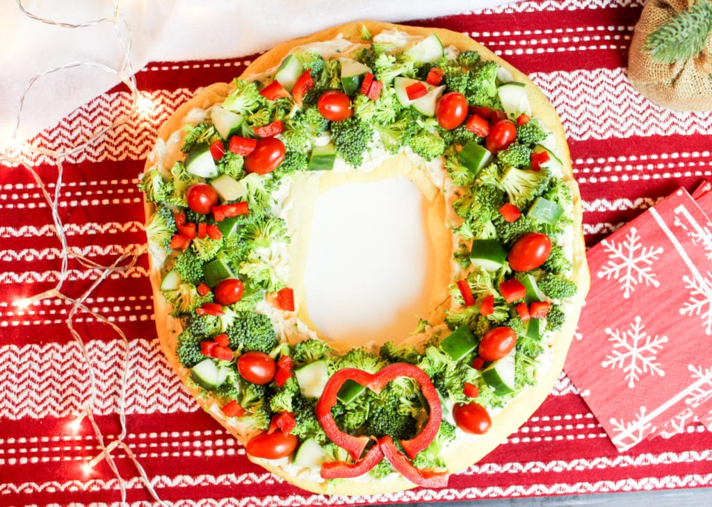 veggie pizza on a plate