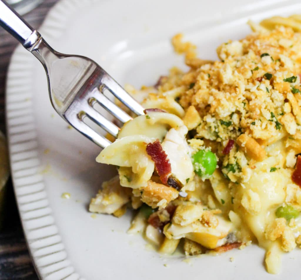 casserole on a fork