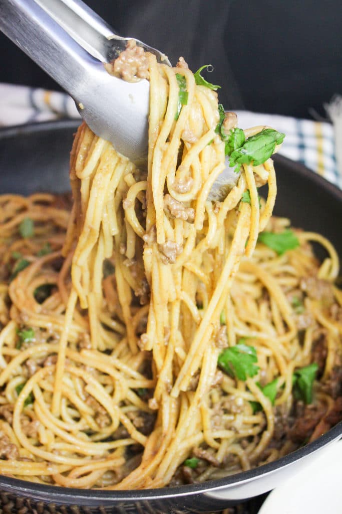 Pasta on a skillet