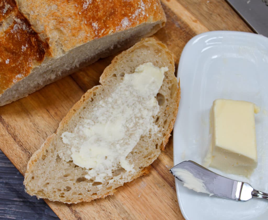 slice of bread with butter