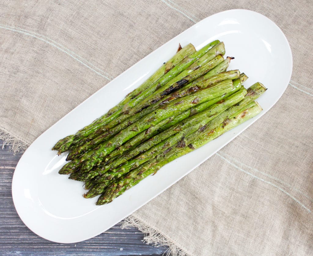 Grilled Asparagus Caprese Salad process shot