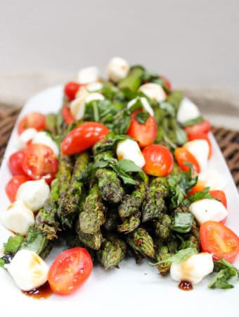 Grilled Asparagus Caprese Salad front shot