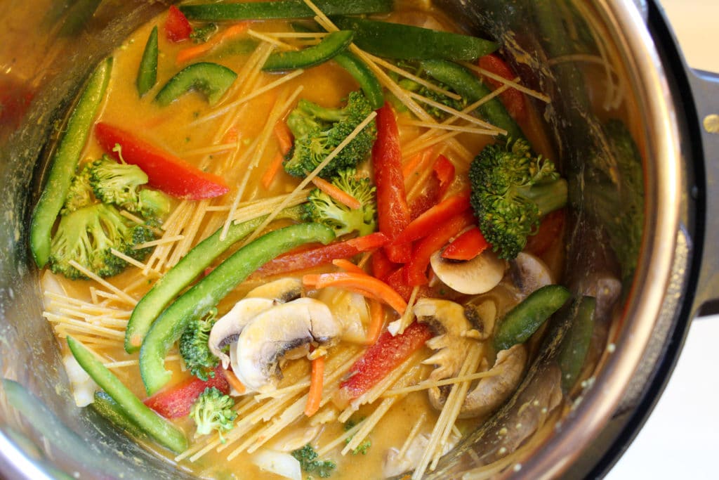 yellow curry process shot and ingredients