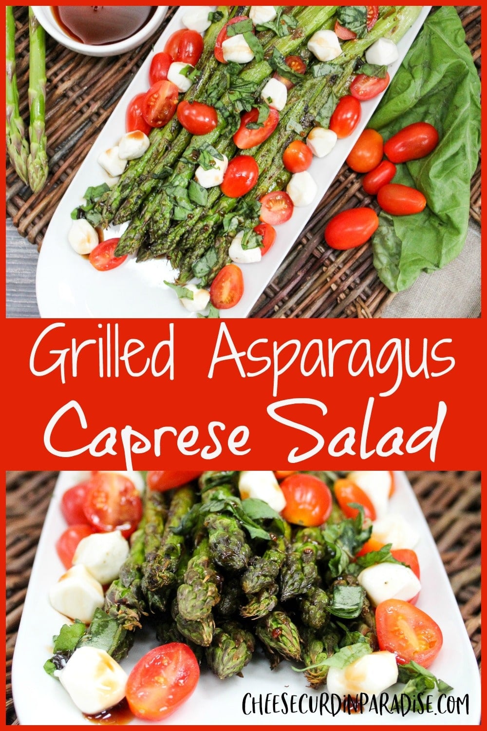 Grilled Asparagus Caprese Salad pinterest image