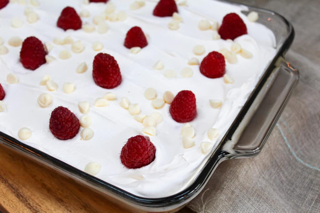 top side view of cake