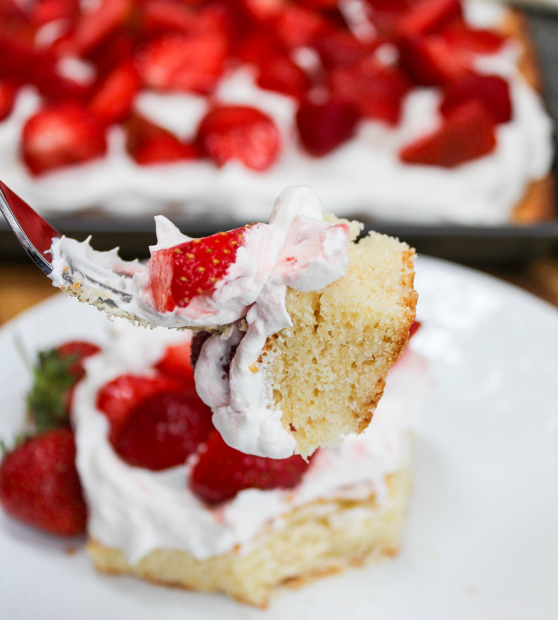 bite of cake on a fork