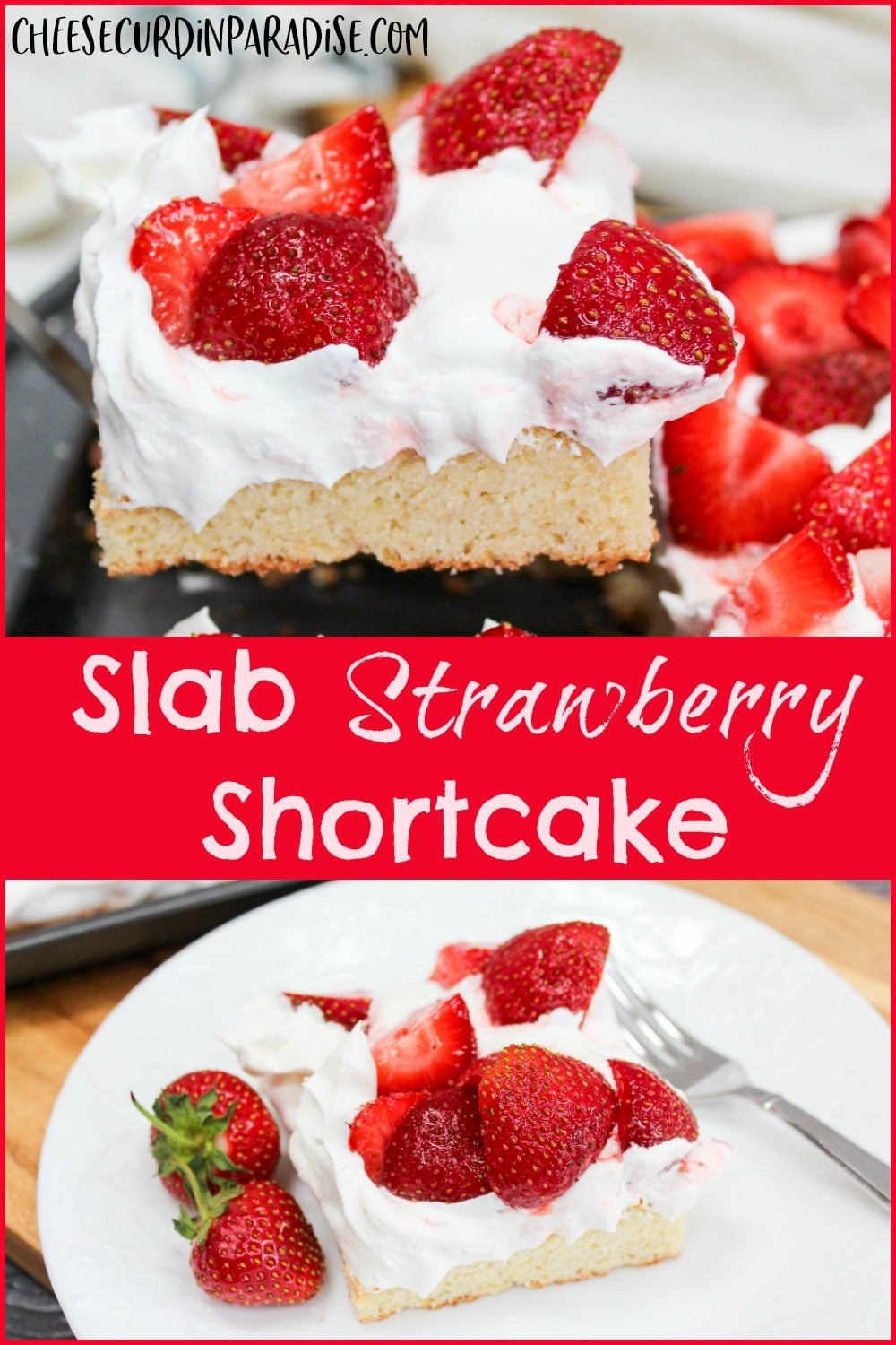 pinterest image with cake and plated cake