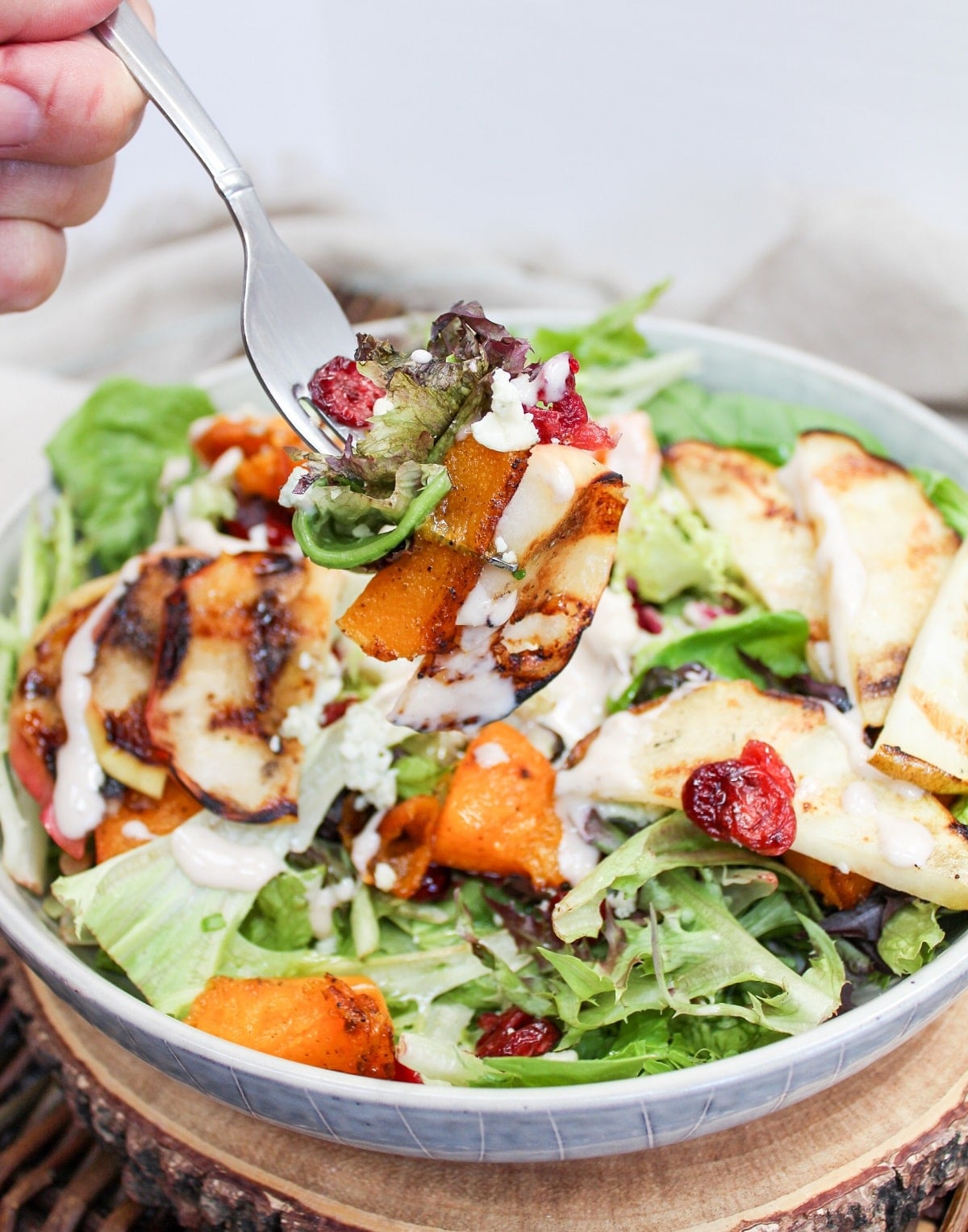 salad on a fork