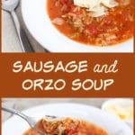 soup in a white bowl with cheese on top