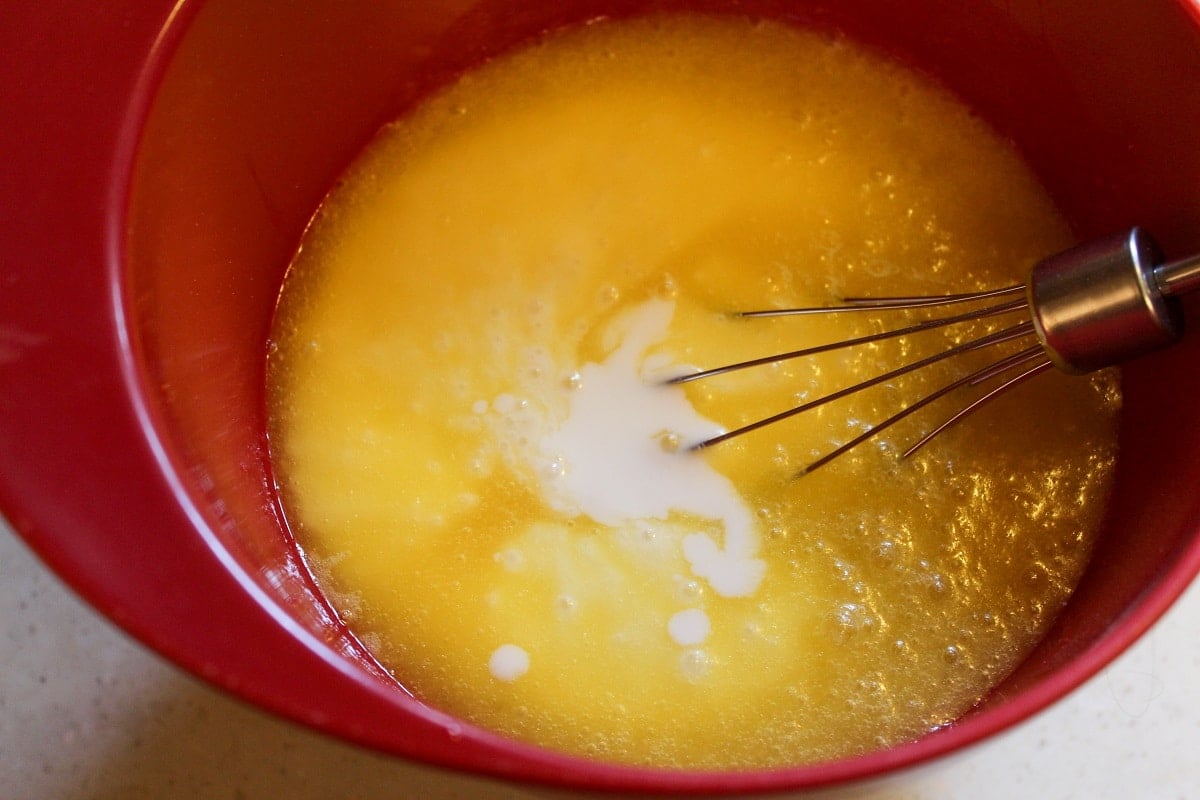 whisking batter ingredients