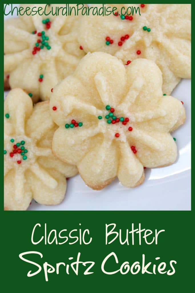spritz cookies on a plate