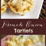 french onion tartelettes on a plate