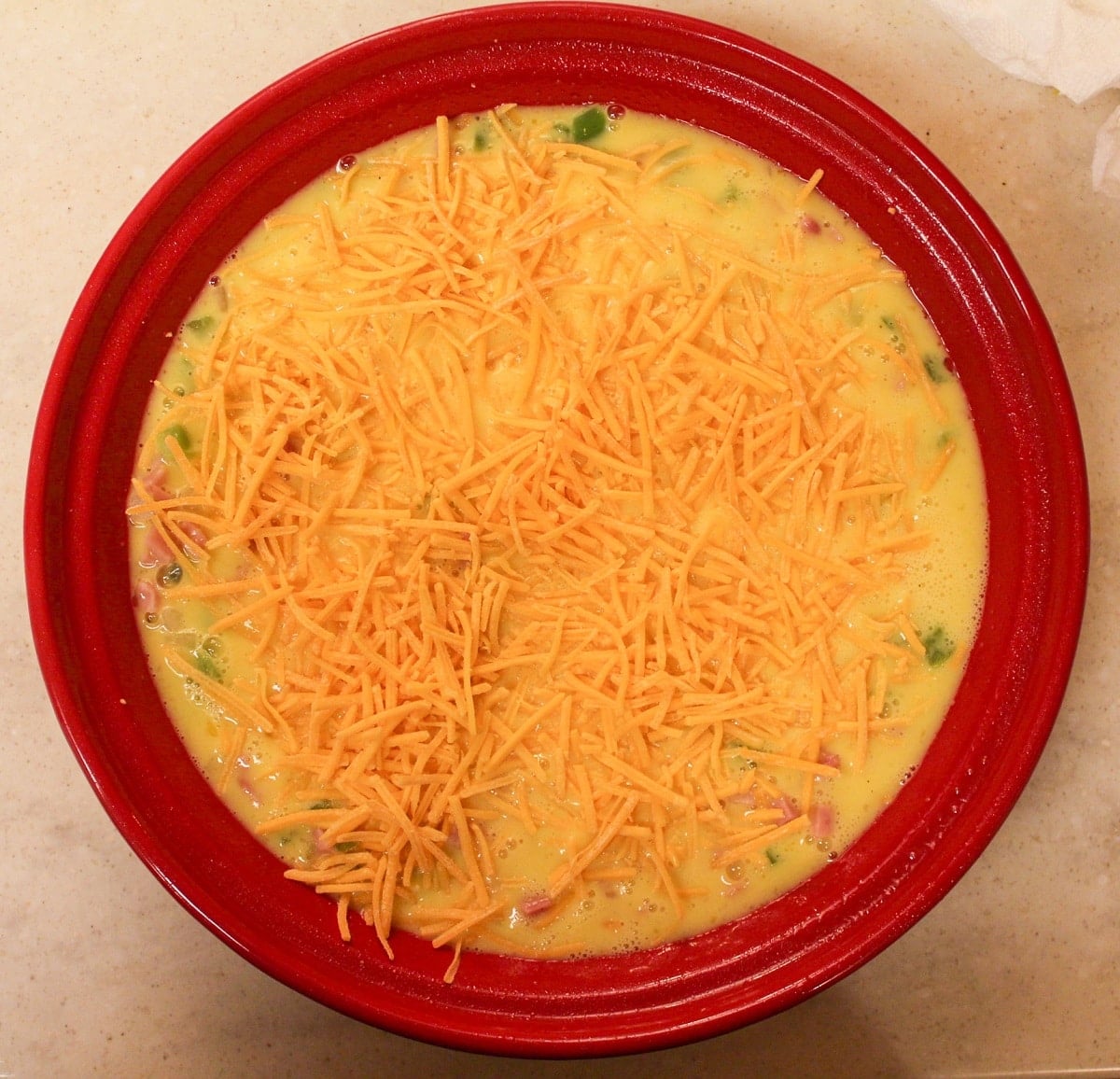 baked denver omelette prep photo
