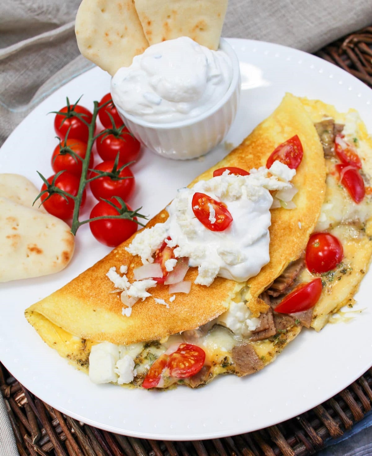 gyro omelette on a plate