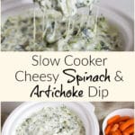 spinach and artichoke dip on a spoon