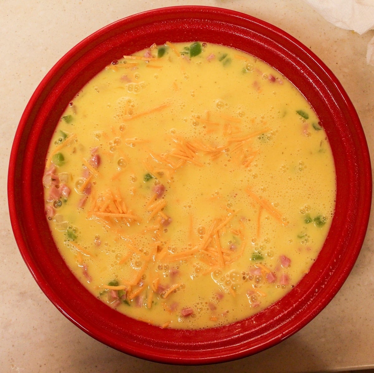 baked denver omelette prep photo