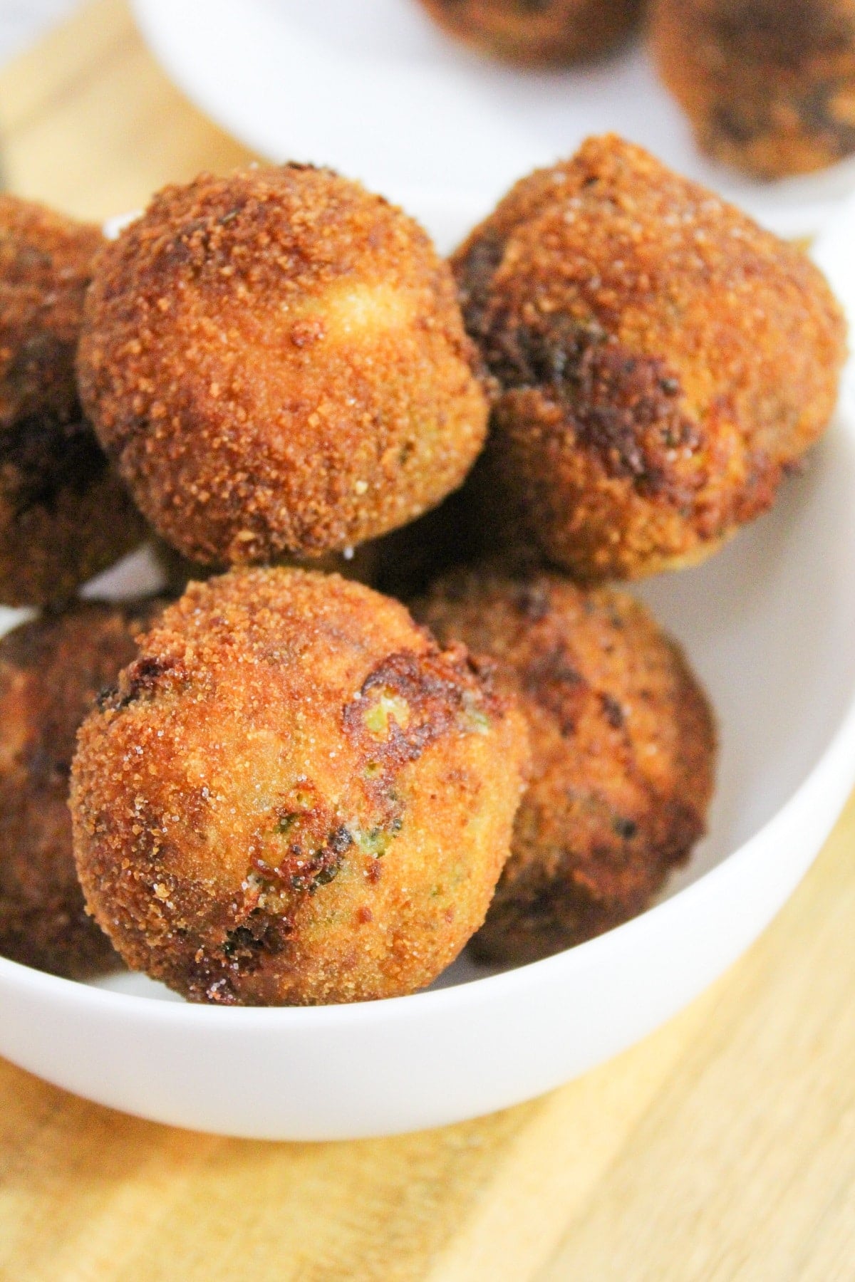 broccoli cheddar bites in a bowl
