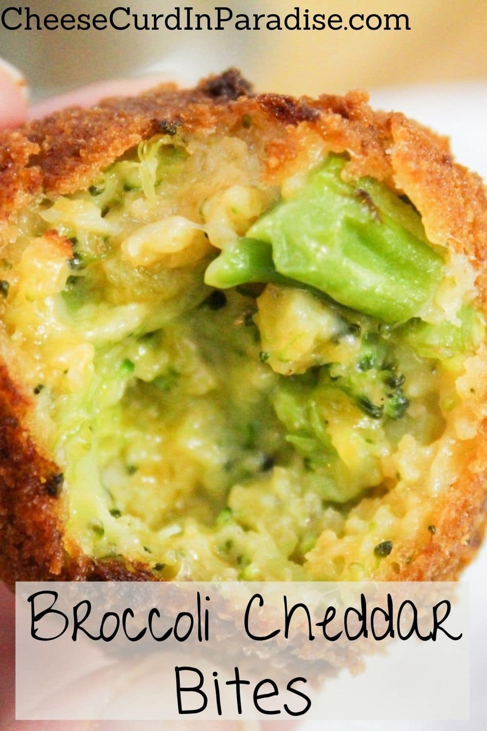 broccoli cheddar bite with bite taken