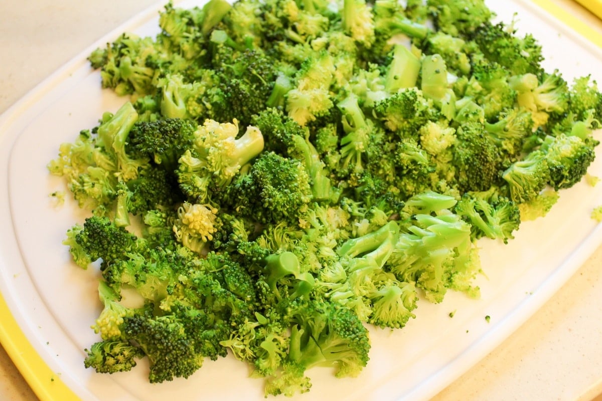 cooked chopped broccoli