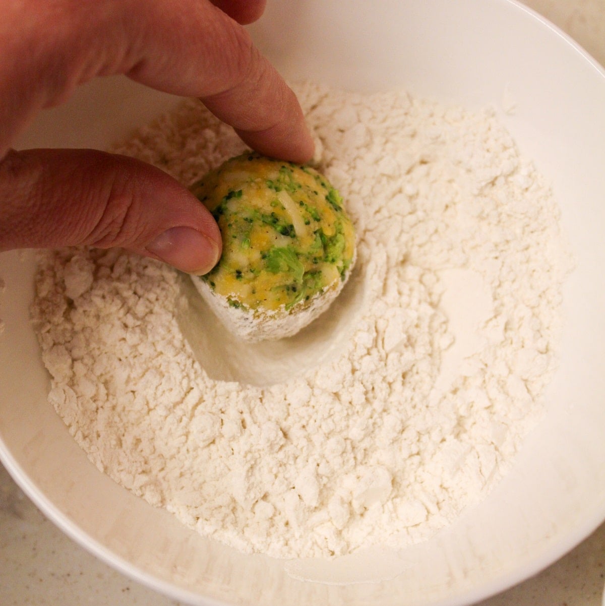 bite rolled in flour