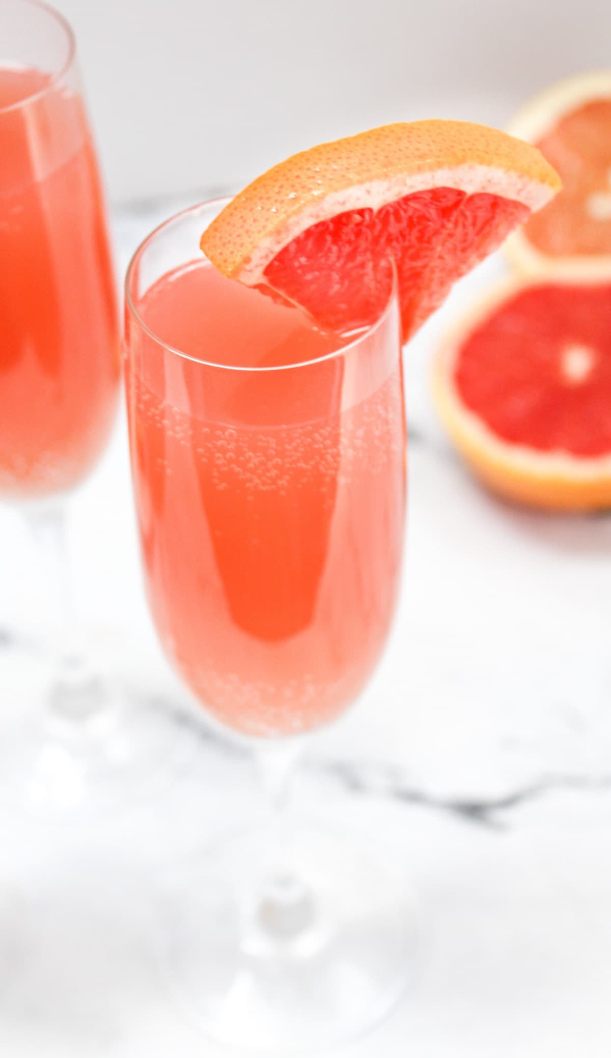 single mimosa with garnish