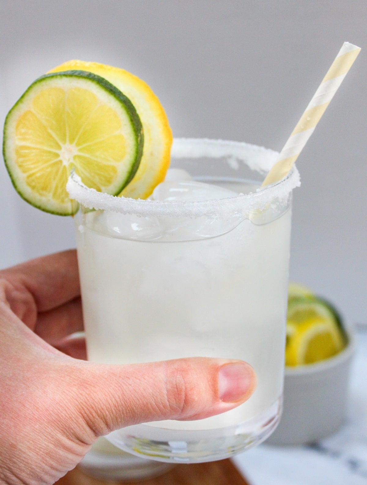 lemonade margaritas held in hand