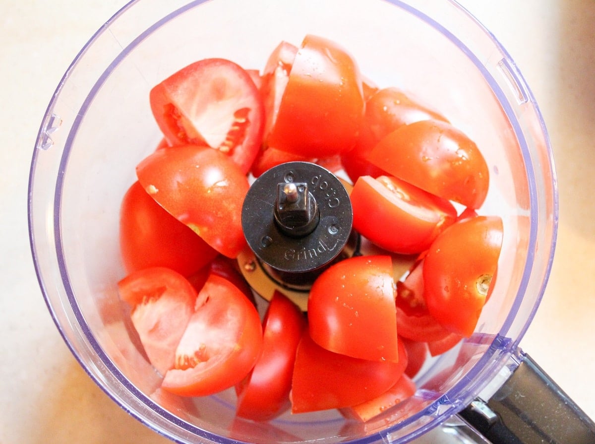 tomatoes in a food processor