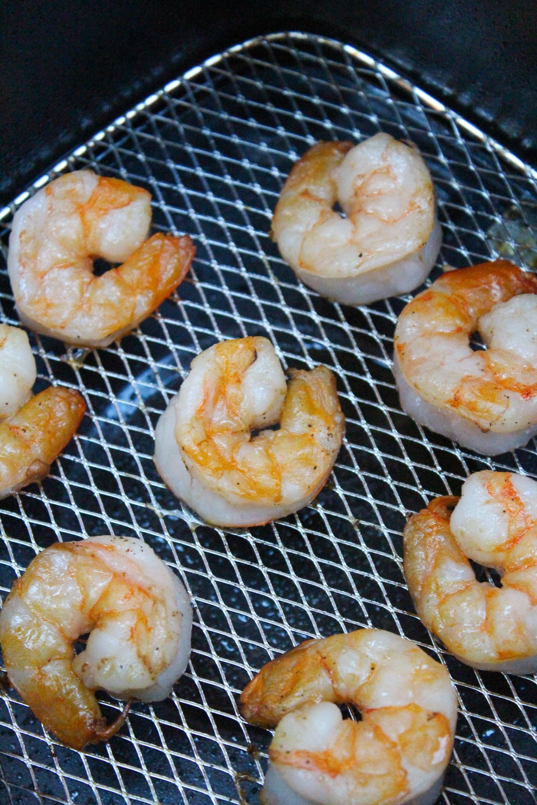 cooked shrimp in the air fryer