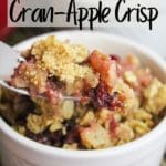 slow cooker cranberry apple crisp in a bowl