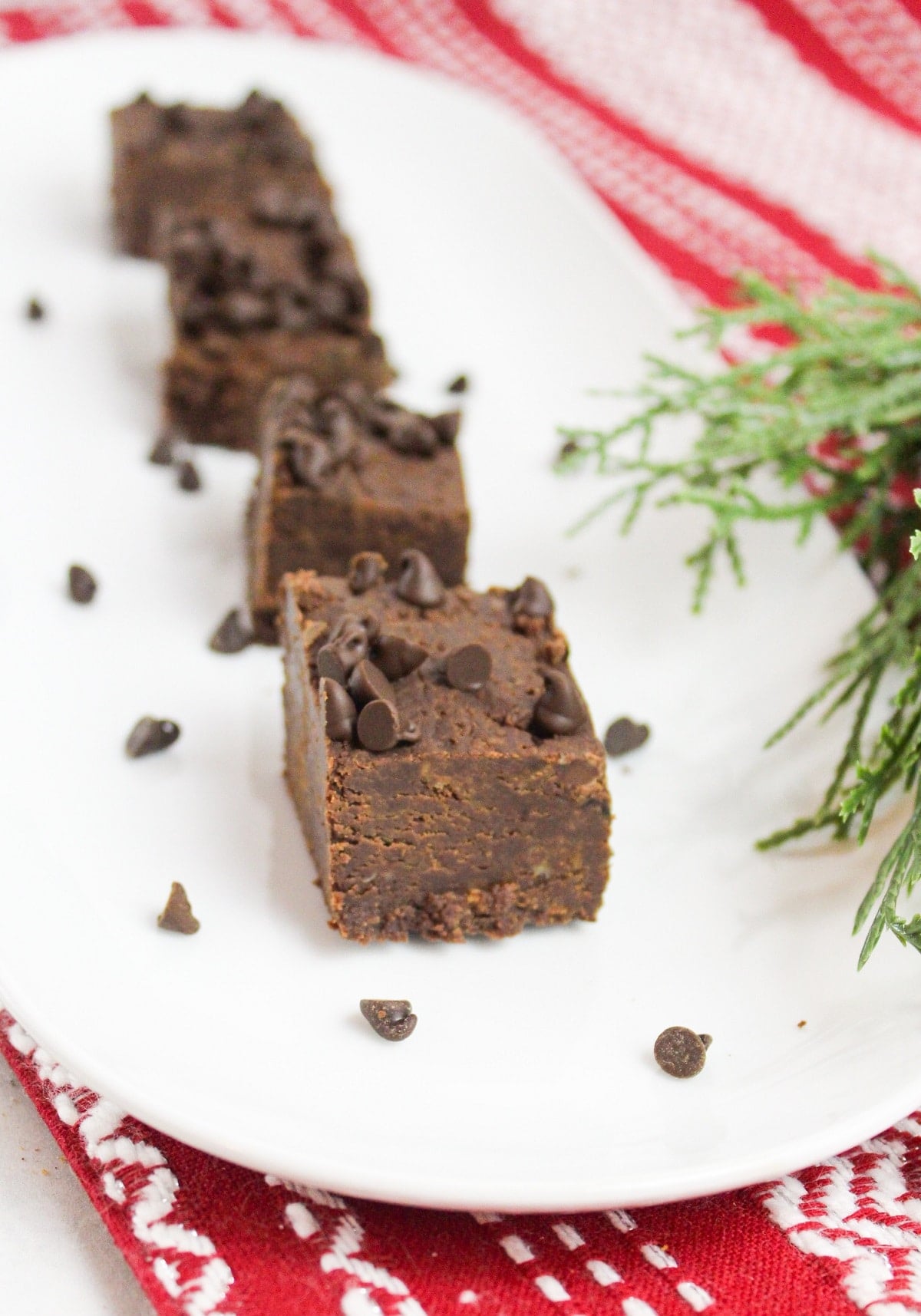 slow cooker fudge on a white plate
