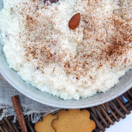 swedish rice pudding in a bowl