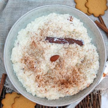 swedish rice pudding in a bowl