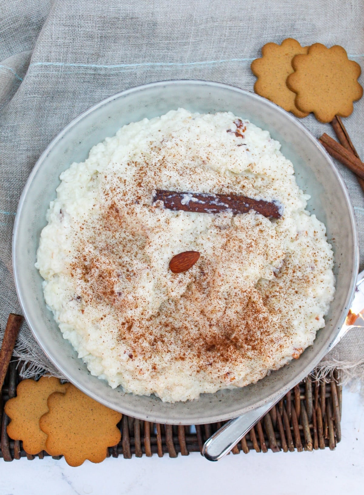 swedish rice pudding in a bowl
